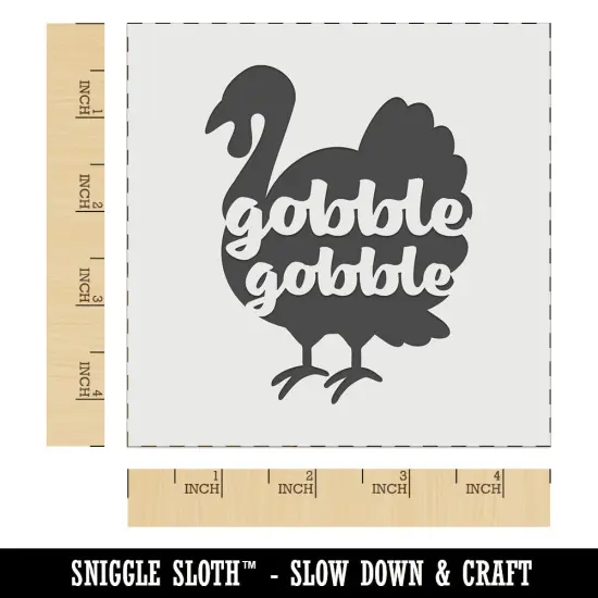Thanksgiving Turkey Silhouette Gobble Gobble Wall Cookie DIY Craft Reusable Stencil {6}