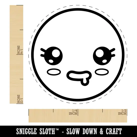Kawaii Cute Sparkly Eyes Drool Face Self-Inking Rubber Stamp for Stamping Crafting Planners UV {1}