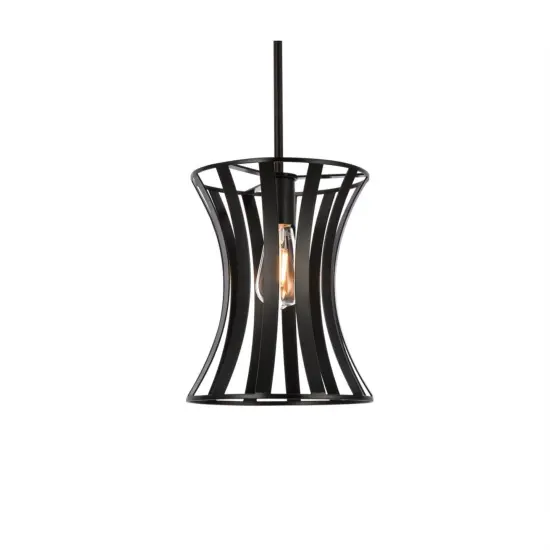 Lily 1 light pendant in black {3}