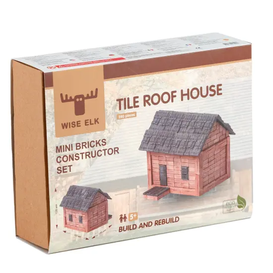 Mini Bricks Construction Set - Tile Roof House New {3}