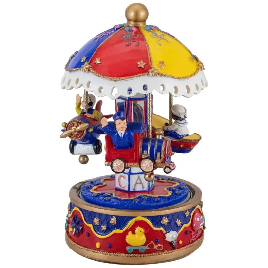 Northlight Children's Boat, Plane and Train Animated Musical Carousel - 7.5" Blue {4}