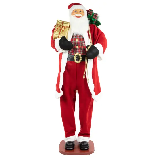 Northlight 72" Country Santa Claus Standing Christmas Figure Red {1}