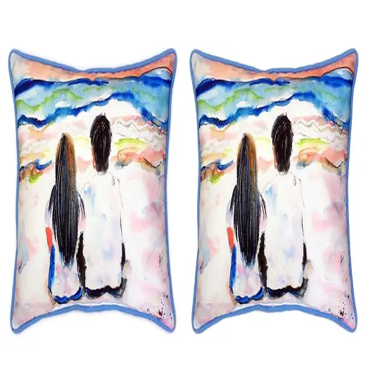 Pair of Betsy Drakeand Noland Large Indoor/Outdoor Pillows 16x20 {1}