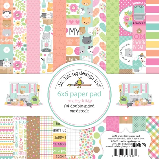 Doodlebug Double-Sided Paper Pad 6"X6" 24/Pkg-Pretty Kitty {1}