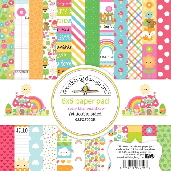 Doodlebug Double-Sided Paper Pad 6"X6" 24/Pkg-Over The Rainbow {1}