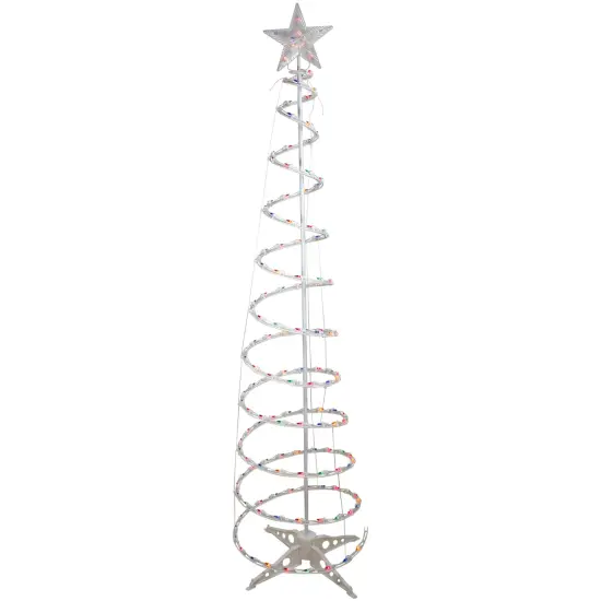 Northlight 6' Pre-Lit Spiral Christmas Tree - Multi Color Lights White {3}