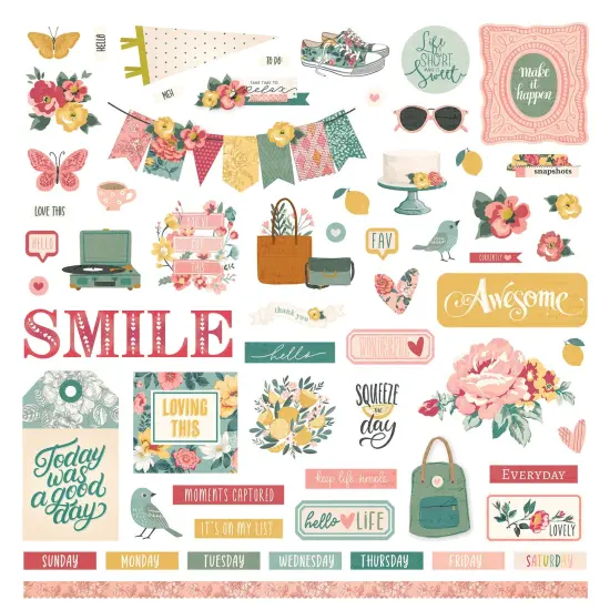 Hello Lovely Stickers 12"X12"-Elements {1}