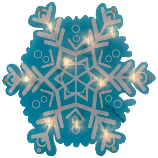 Northlight 11.75" Lighted Blue and White Snowflake Christmas Window Silhouette {3}