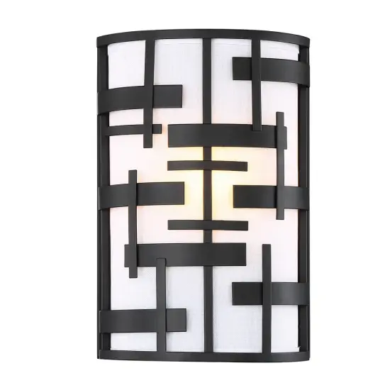 Lansing 1-Light Wall Sconce Vanity & Wall Light Fixture in Textured Black Finish {1}