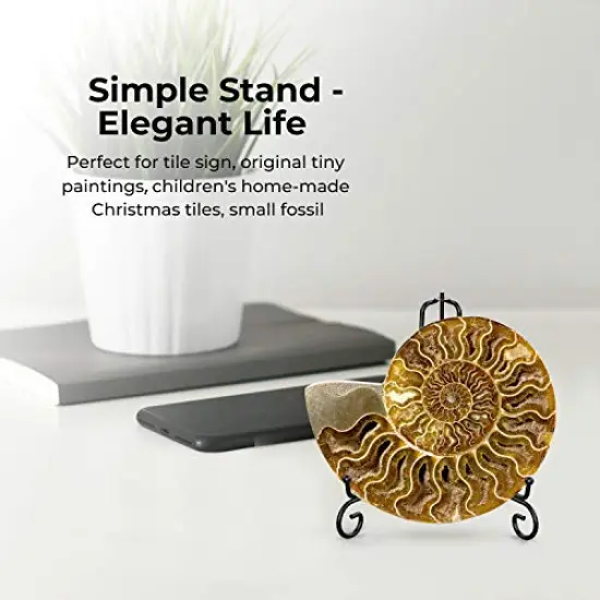 TR-LIFE Plate Stands for Display - 4 Inch Plate Holder Display Stand + Metal Easel Stand for Picture Frame, Decorative Plates, Book, Photo, Collectibles (2 Pack) {4}