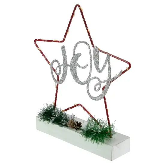 Northlight LED Lighted Star Silhouette Christmas "Joy" Sign - 11" Red {5}