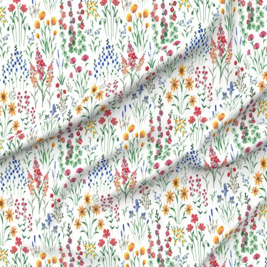 Various Fabrics by the Yard or Fat Quarter Delicate Floral Botanical Garden Bloom Meadow Wildflower Colorful Green Custom Printed Fabric by Spoonflower {6}