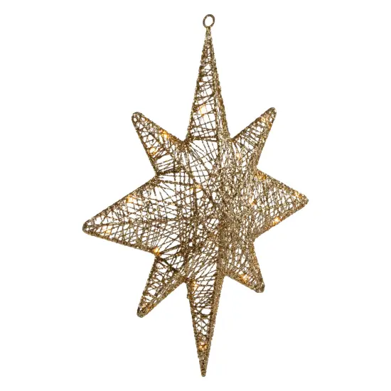 Northlight LED Lighted Hanging Bethlehem Star Outdoor Christmas Decoration - 22" - Warm White Gold {6}