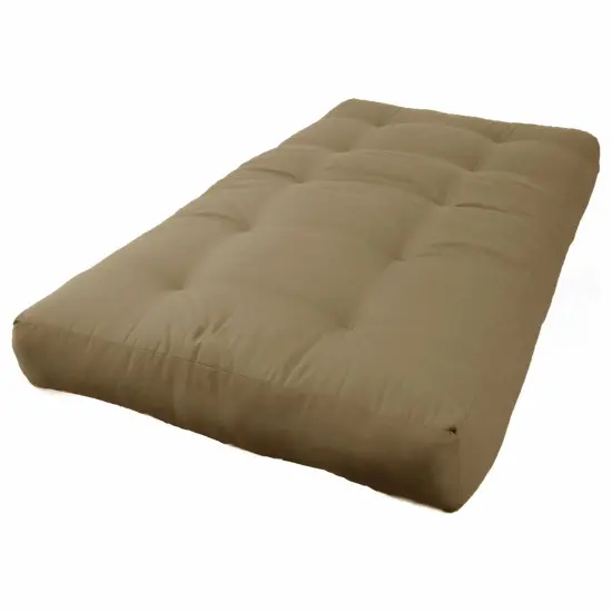 Blazing Needles Renewal 8-inch Twill Twin-size Futon Mattress - Toffee - Toffee {1}