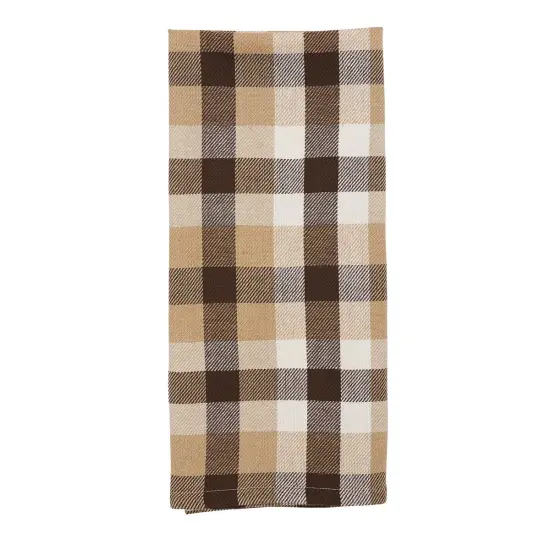 Dunmore Plaid Cocoa Plaid Woven Cotton Cloth Thanksgiving Kitchen Towel {1}