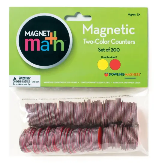 Magnetic Two-Color Counters, 200 Per Pack, 2 Packs {3}