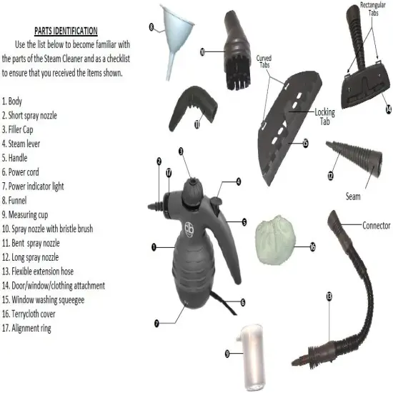DB Tech Handheld Steamer for Cleaning, 1050W Multi-Purpose Pressurized Electric Steam Cleaner {6}