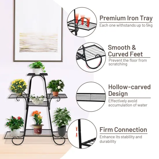7 Tier Metal Patio Plant Stand {6}