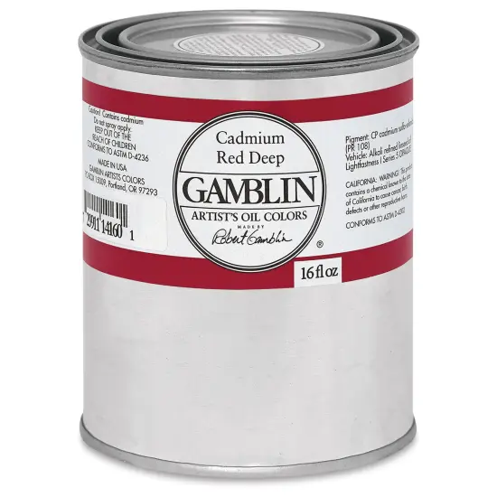 Gamblin Artist's Oil Color - Cadmium Red Deep, 16 oz Can {1}