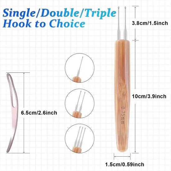 6PCS Dreadlock Crochet Hooks for Hair, Durable 0.75Mm Dreadlock Crochet Needle with Interlocking Tool for Locs, Excellent for Maintaining Real Dread Loc {7}