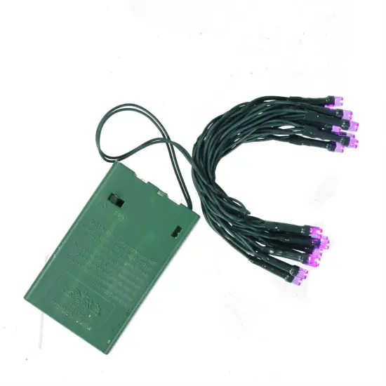 Brite Star LED Wide Angle Mini Christmas Lights - Purple - 6.25 ft Green Wire - 20ct {4}