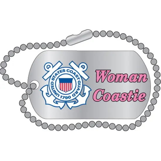 Eagle Emblems Pin-Uscg, Woman Coastie "Dog Tag" (1-1/4") {1}