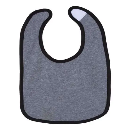 Rabbit Skins&reg; Infant Soft Contrast Trim Jersey Bib Granite black {7}