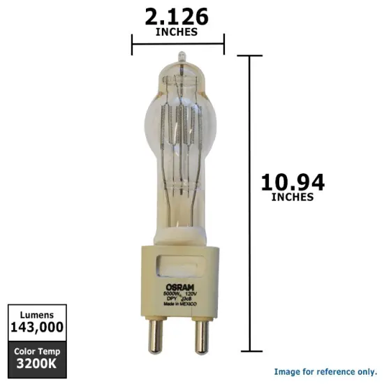 Osram DPY bulb 5000w 120v G38 base 3200k Halogen Light Bulb {2}
