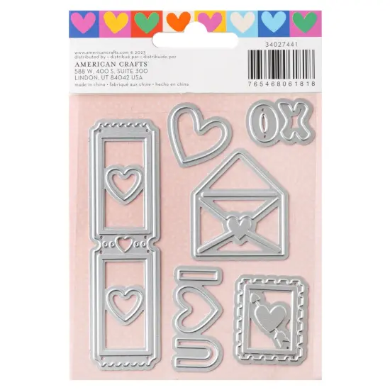 American Crafts Cutie Pie Metal Die Set 3"X4"-6/Pkg {3}