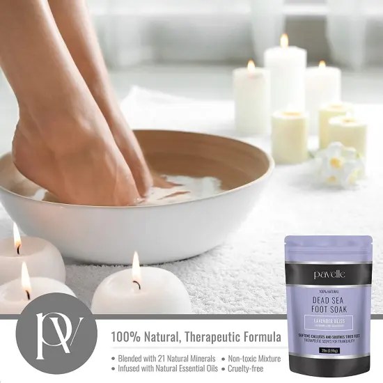 Pavelle Foot Soak Bath Salts, 100% Natural Dead Sea Salt Spa for Tired Feet, 2 lbs (0.91kg) {4}