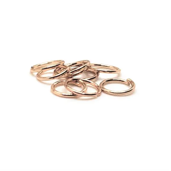 100, 500 or 1,000 Pieces: 8 mm Light Rose Gold Open Jump Rings, 20g {1}