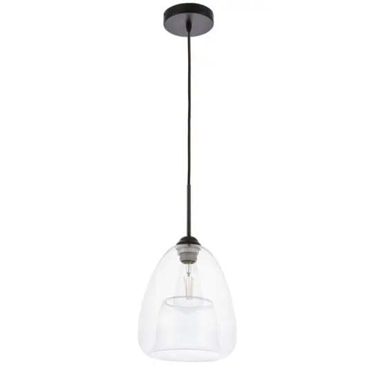 Kason 1 light Black and Clear glass pendant {5}