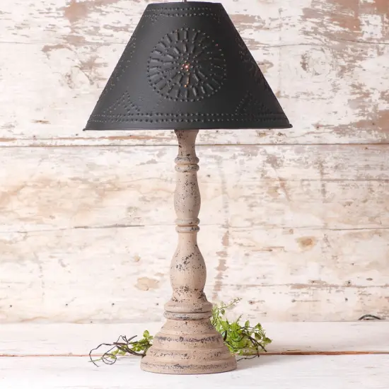 Davenport Wood Table Lamp - Buttermilk - Metal Shade {3}