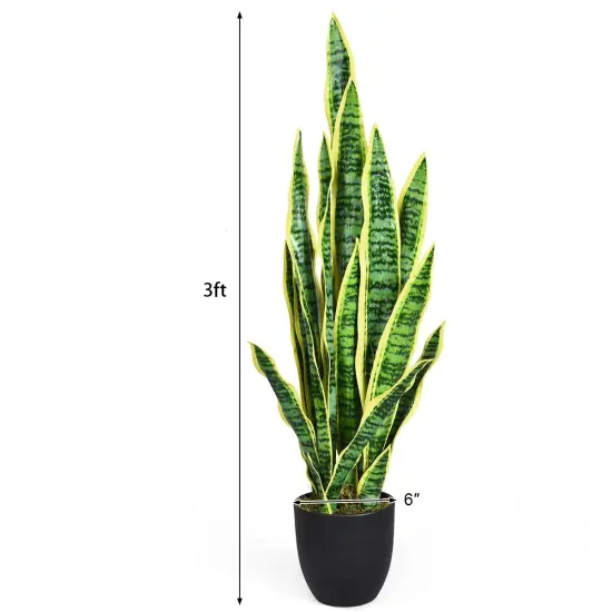 35.5 Inch Indoor-Outdoor Decoration Fake Artificial Snake Plant {4}
