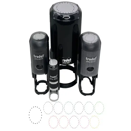 Dotted Circle Outline Self-Inking Rubber Stamp for Stamping Crafting Planners Fuchsia {7}