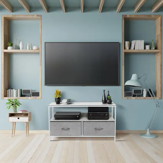 Sorbus TV Stand Dresser with 2 Drawers - Television Riser Chest with Storage - Bedroom, Living Room, Closet, & Dorm Furniture Gray {3}