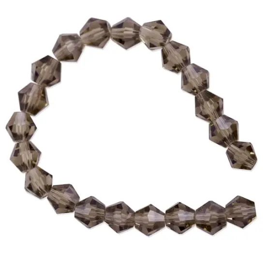 Valued Faceted Bicone 6mm Crystal Beads Smoky Quartz {1}