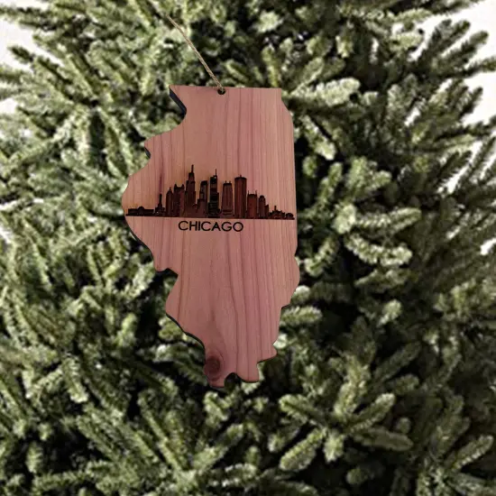 Chicago IL - Cedar Ornament {2}