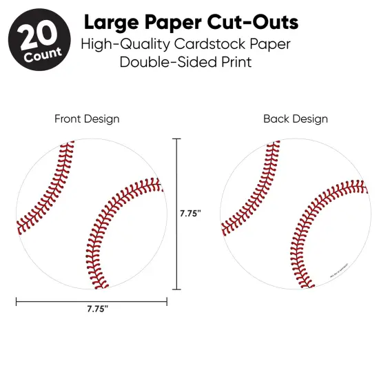 Big Dot of Happiness Batter Up - Baseball - Decorations DIY Baby Shower or Birthday Large Party Essentials - Set of 20 {7}