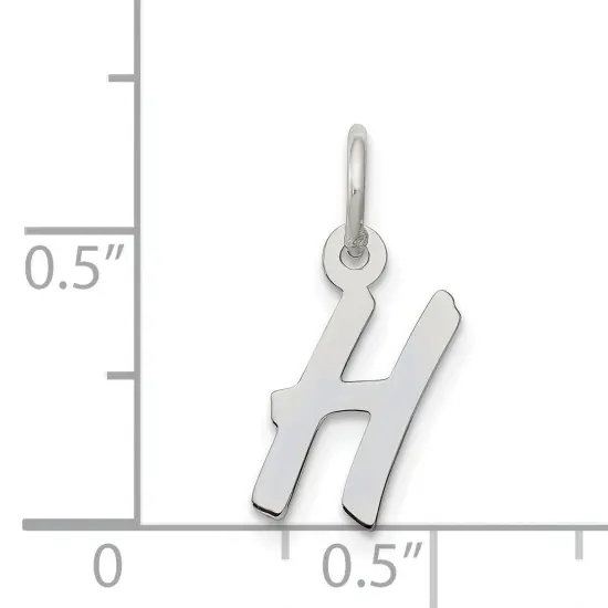 Sterling Silver Small Initial Letter H Charm Pendant Jewerly 19mm x 8mm {5}