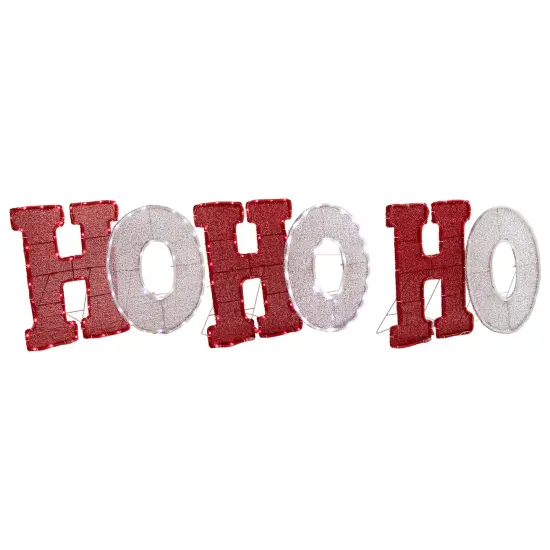 Northlight LED Lighted "Ho Ho Ho" Outdoor Christmas Decoration - 76.75" - Red and White Lights {5}