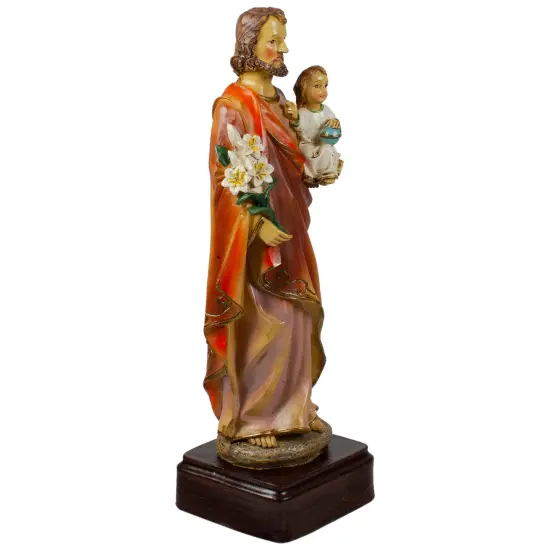 Northlight St. Joseph with Baby Jesus and Flowers Figurine - 9" Brown {4}