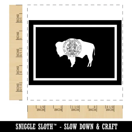 Wyoming State Flag Square Rubber Stamp for Stamping Crafting {1}