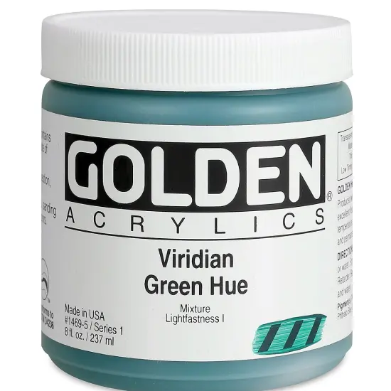 Golden Heavy Body Artist Acrylics - Viridian Green Hue, 8 oz Jar {2}