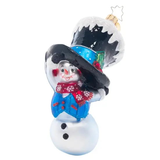 Christopher Radko Christopher Radko Peek-A-Boo Snowman Glass Christmas Ornament 1021508 White {1}