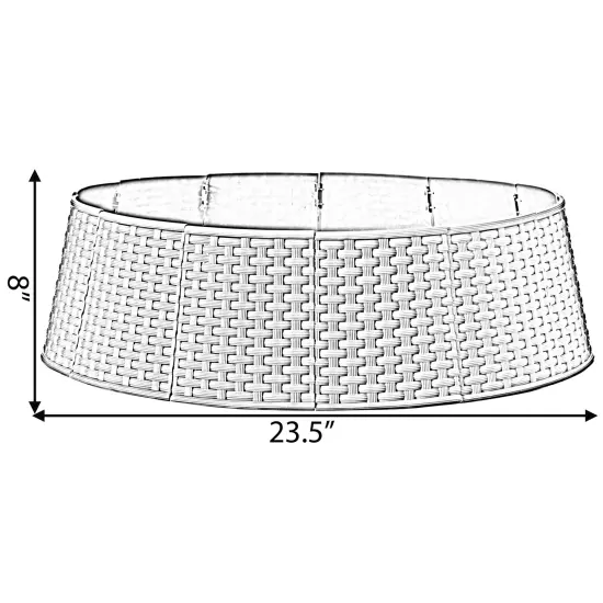 Large Rattan Collar Tree Skirt Red {6}