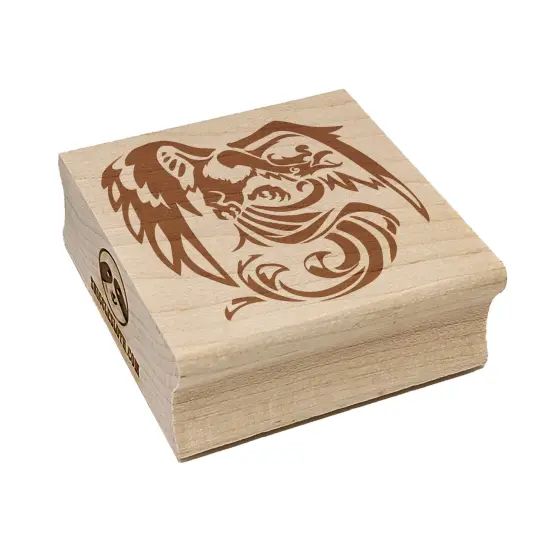 Asian Phoenix Fenghuang Chinese Mythological Creature Square Rubber Stamp for Stamping Crafting {7}