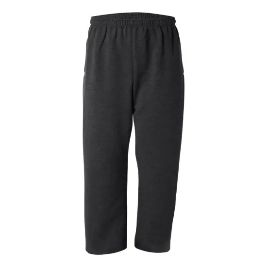 JERZEES&reg; NuBlend Open-BottoM Sweatpants with Pockets Black heather {5}