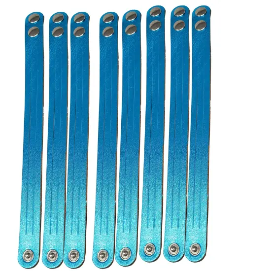 8 Pack Mystery Braid Leather Bracelet, Metallic Leather DIY Tricky Braid Bracelets Turquoise {1}