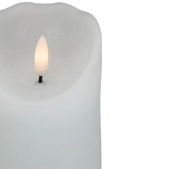 Northlight LED Flameless Pillar Christmas Candle - 6" - White {5}